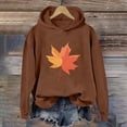 thumbnail image 2 of WEAIXIMIUNG Ensembles de Sweat-Shirts Raccourcis pour Femmes, Mode Hiver, Imprimé Feuille d'Érable à Capuche, 2 of 3
