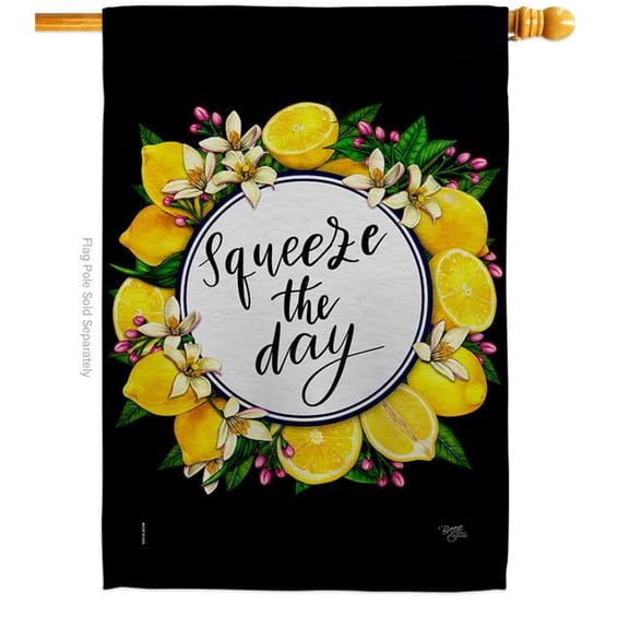 Breeze Decor H120263-BO Squeeze the Day Food Fruit 28 x 40 in. Double-Sided Decorative Vertical House Flag for Decoration Banner Garden Yard Gift