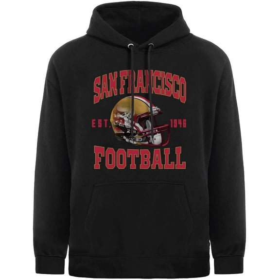 San Red Francisco City Hoodie for Men Long Sleeve Pullover Stylish Apparel Sweatshirt Printed Style Sweater Hooded