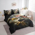 thumbnail image 3 of Castle Fairy Safari Eagle Twin Bedding Sets 7-Piece for Boys Girls,USA Flag Bedding Comforter Set Microfiber,Vintage Aesthetic Breathable Sheet Sets,Super Cozy Room Decor,Reversible, 3 of 8