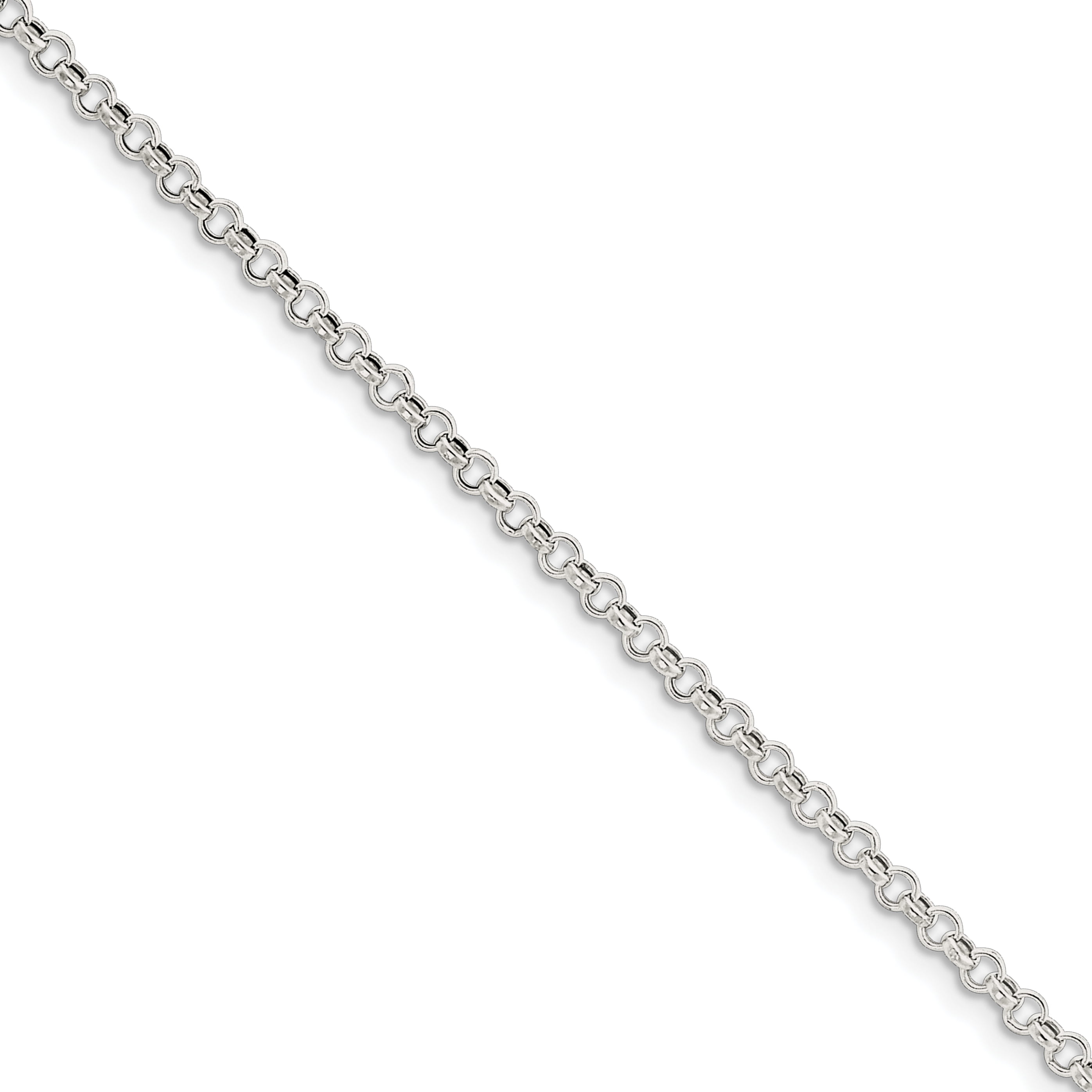 Goldia SS Rhodium Plated 2.75mm Diamond-Cut Rope Chain Necklace