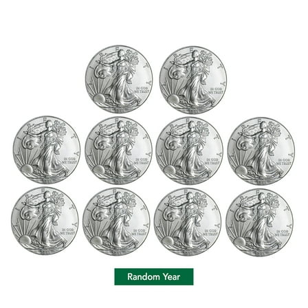 1 oz Silver Eagle Coin BU - Random Year - Lot of 10