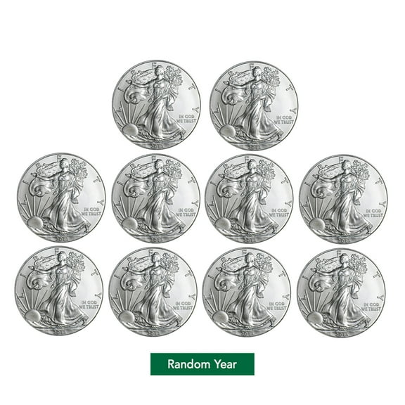 1 oz Silver Eagle Coin BU - Random Year - Lot of 10