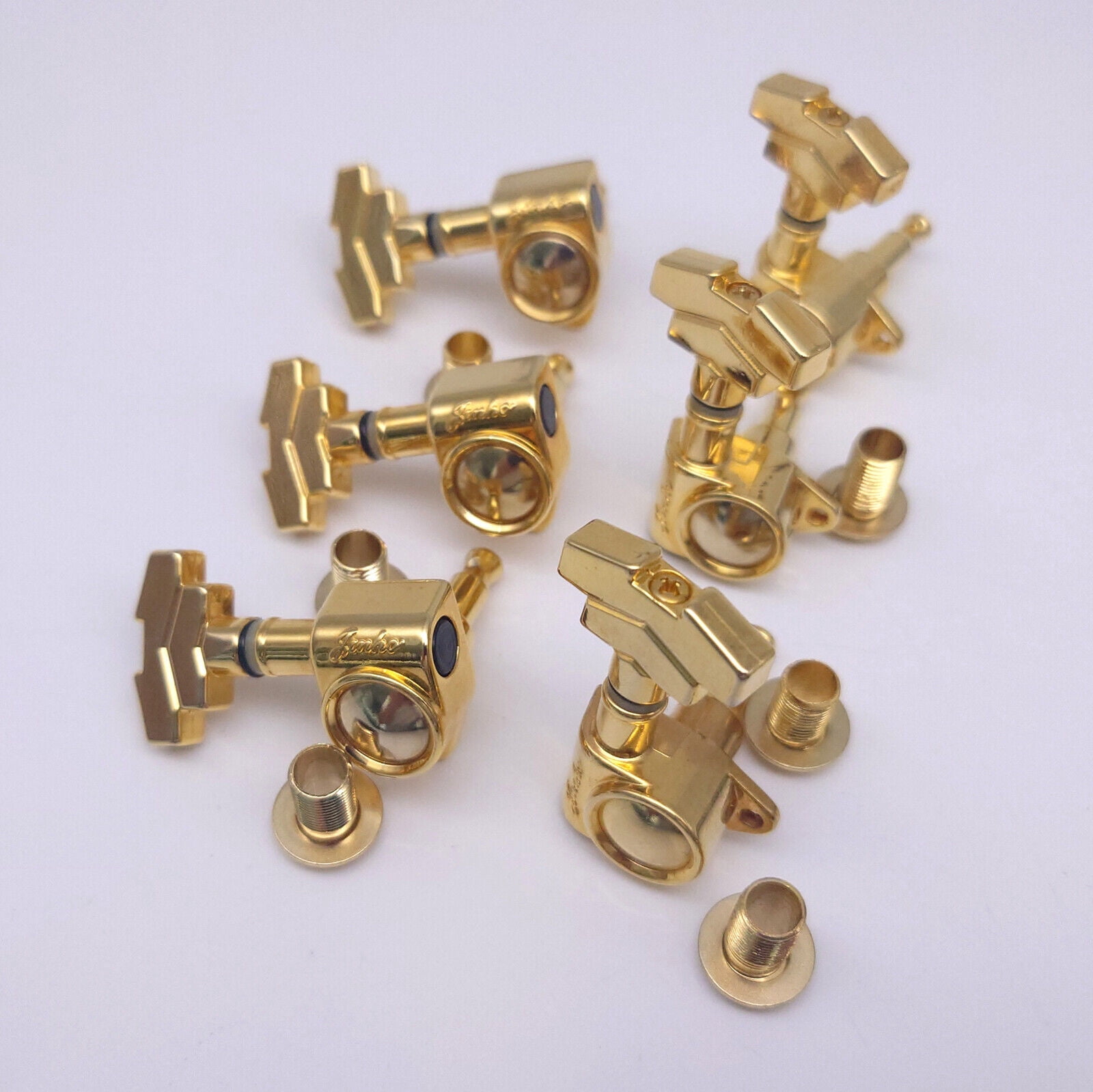 Guitar Tuners Guitar Tuning Pegs Set 3L3R Gold 18:1 Gears 109 Series for 3L3R String Electric Guitars Replacement Parts