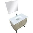 thumbnail image 5 of Lexora Home Lancy 36" Single Quartz Top Bathroom Vanity with Faucet and Mirror, 5 of 16