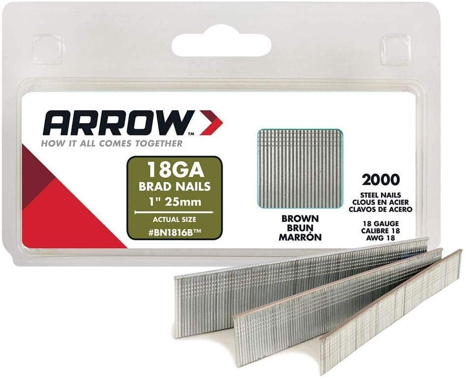 18-Gauge Arrow Fastener BN1816BCS 1-Inch Brown Brad Nails 