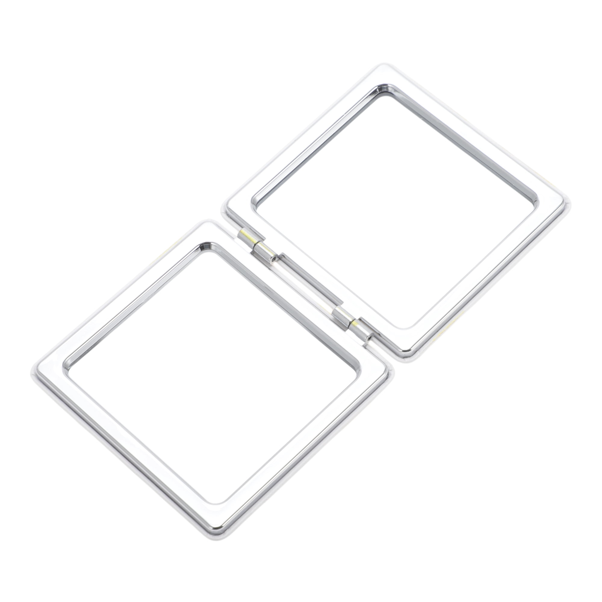 Unique Bargains Folding Makeup Mirror for Personal Grooming Pink White 2.8"x 2.64"x 0.39"