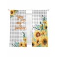 thumbnail image 2 of Sunflower Sheer Curtains 72 Inches Long 2 Panels Set, Window Sheer Curtains for Living Room/Bedroom, Summer Botanical Checkered Yellow Floral Light Filtering Rod Pocket Curtain 52''x72''x2, 2 of 8
