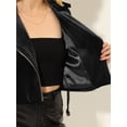 thumbnail image 5 of MODA NOVA Junior's Moto Biker Velvet Notched Collar Outerwear Jacket, 5 of 5