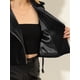 thumbnail image 5 of Chaqueta de abrigo Allegra K terciopelo Moto Biker mujer Negro XS, 5 of 5