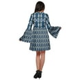 thumbnail image 4 of Moomaya Robe Plissée pour Femmes Grande Taille Robe Mini à Longues Manches Évasées, 4 of 6