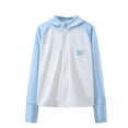 thumbnail image 2 of Sun Hoodie for Kids Lightweight Breathable UPF50+ Outdoor Sports Jacket Girls Boys Summer WearBlue4-5 Years, 2 of 7