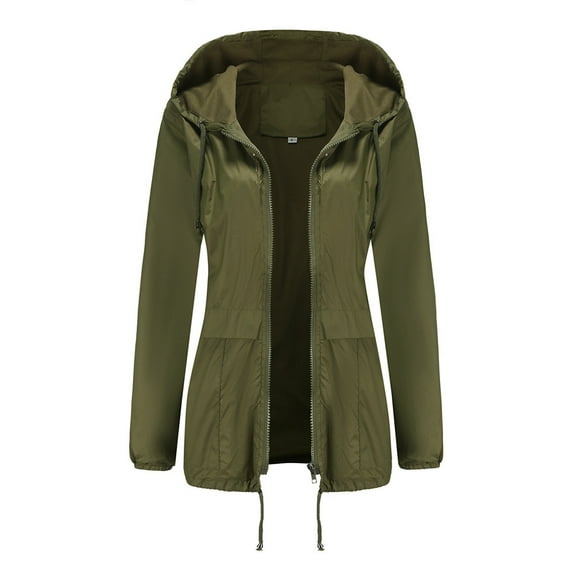 Christmas Clearance! QLEICOM Jackets for Women, Women's Waterproof Mountain Rain Jacket Lightweight, Windproof Rainproof Winter Hoodied Jackets Raincoat, for Winter Outdoor Hiking Skiing Gifts