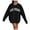 Black, variant on Women's Sweatshirt Unisex Men Letter Print Long Sleeve Crew Neck Pullover Shirts Black