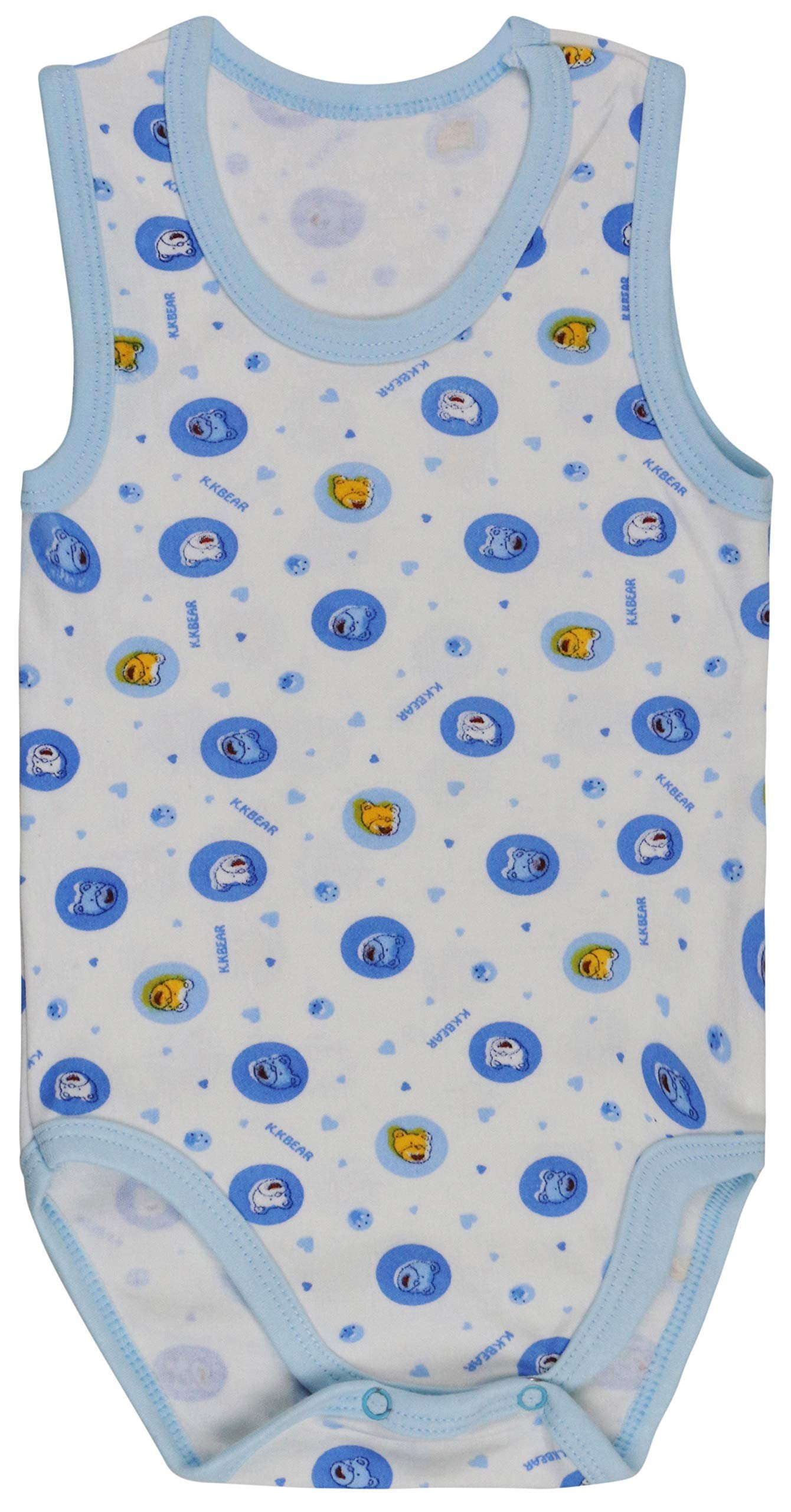 ToBeInStyle Boy's Pack of 4 Ultra-Soft Cotton Baby Tank Top Bodysuits - Bears - 3 Years Old