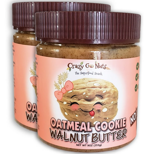 (2Pack) Crazy Go Nuts Oatmeal Cookie Walnut Butter, 9 oz
