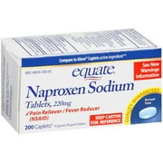 Equate: Pain Reliever/Fever Reducer 220Mg Naproxen Sodium, 200 ea