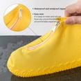thumbnail image 3 of LAICAIW Couvre-Chaussures Imperméables, Housse de Chaussure en Silicone Réutilisable Antidérapante Durable avec Fermeture Éclair Élastique Protection contre la Pluie pour Hommes Femmes (TG (Femmes 11.5-14, Hommes 11-14), Jaune), 3 of 7