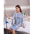 thumbnail image 6 of Pinspark Hospital Nightgowns Women Open Back Nightdress Bedridden Elderly Women' Pajama Dress Long Sleeve Post Surgery Gowns, 6 of 6