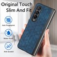 thumbnail image 4 of ELEHOLD for Samsung Galaxy Z Fold 4 2022 Leather Case, Embossed Leather Slim Fit Lightweight Shockproof Case Anti-Scratch Folding Phone Cover with Anti-Slip Strip,Blue, 4 of 7