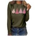 thumbnail image 4 of VgaVtl Cotton Womens T Shirt Christmas Long Sleeve Women Plus Size Tops Casual Christmas Tree Holiday Layering Tops,Green XXL, 4 of 5
