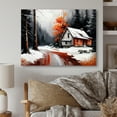 thumbnail image 2 of Designart Monochrome Orange Cottage In Winter IV Canvas Wall Art, 2 of 5