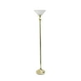 thumbnail image 1 of Elegant Designs 1 Light Torchiere Floor Lamp with Marbleized White Glass Shade, 1 of 8