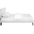 thumbnail image 4 of Modway Macie Queen Vinyl Platform Bed with Round Splayed Legs in White, 4 of 7