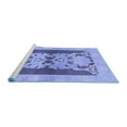 thumbnail image 2 of Ahgly Company Machine Washable Indoor Round Abstract Blue Modern Area Rugs, 5' Round, 2 of 4