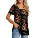 thumbnail image 1 of Camisetas informales de verano para mujer, cuello cuadrado, manga corta, túnica, blusas sueltas y cómodas OAVQHLG3B Store  lin121212, 1 of 4