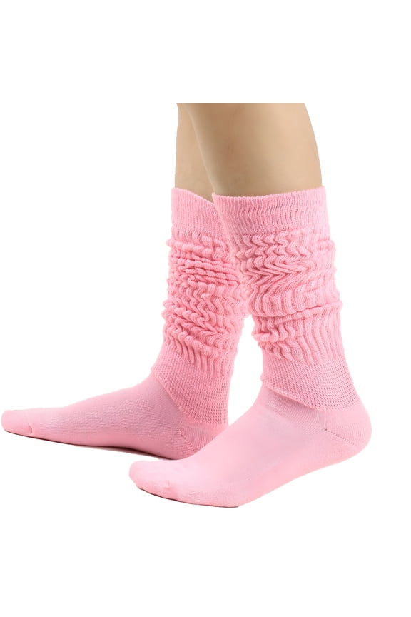 2026 New Women'S Solid Color Warm Stockings, Super Long Tight Knit Pile Socks, Slouch Socks, Stacked Scrunch Socks, Knee High Socks