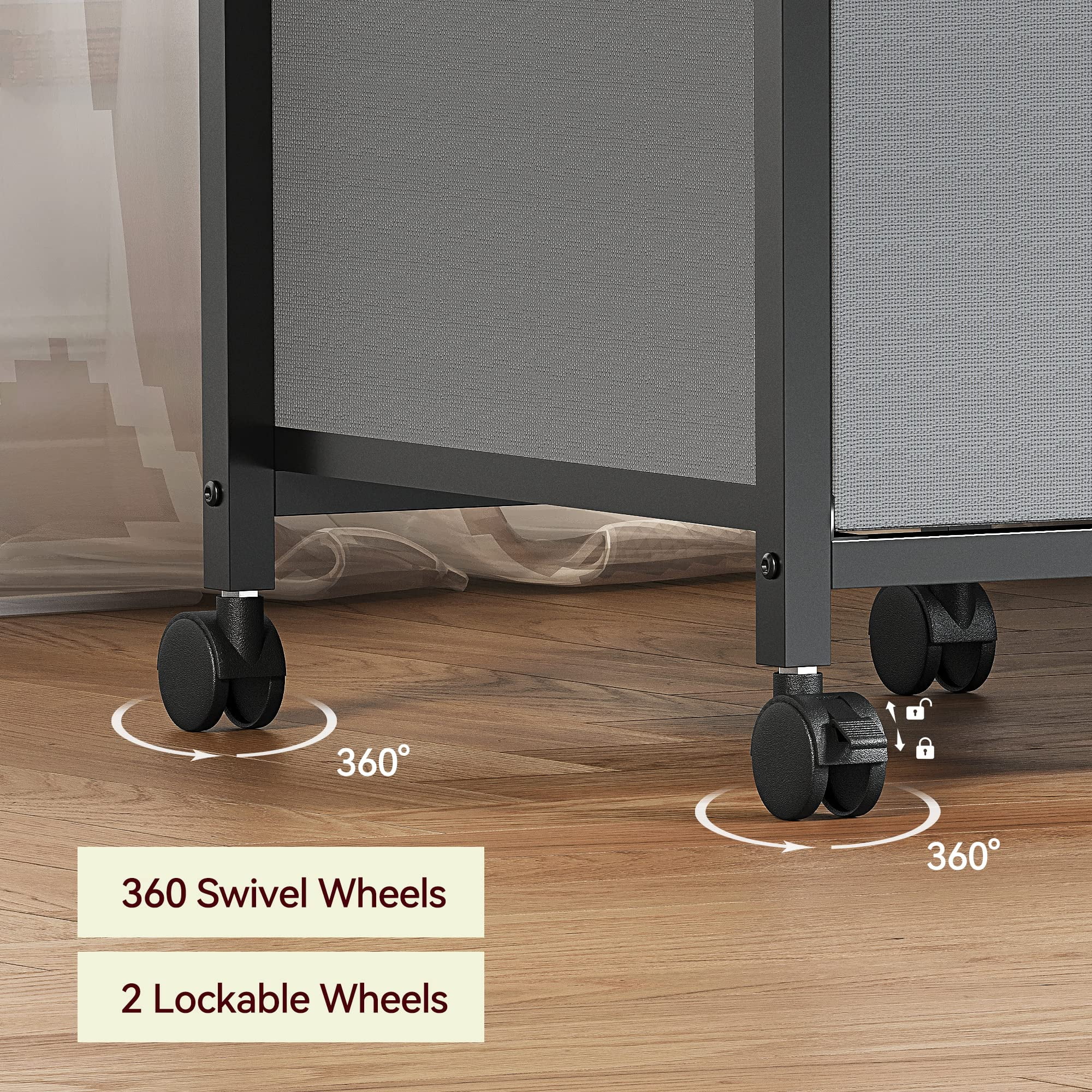File Cabinet with Drawers, Mobile Filing Cabinet Rolling Printer Stand Fits A4 or Letter Size, Fabric Vertical File Cabinet with Wheels, Under Desk Storage Cabinet for Home Office