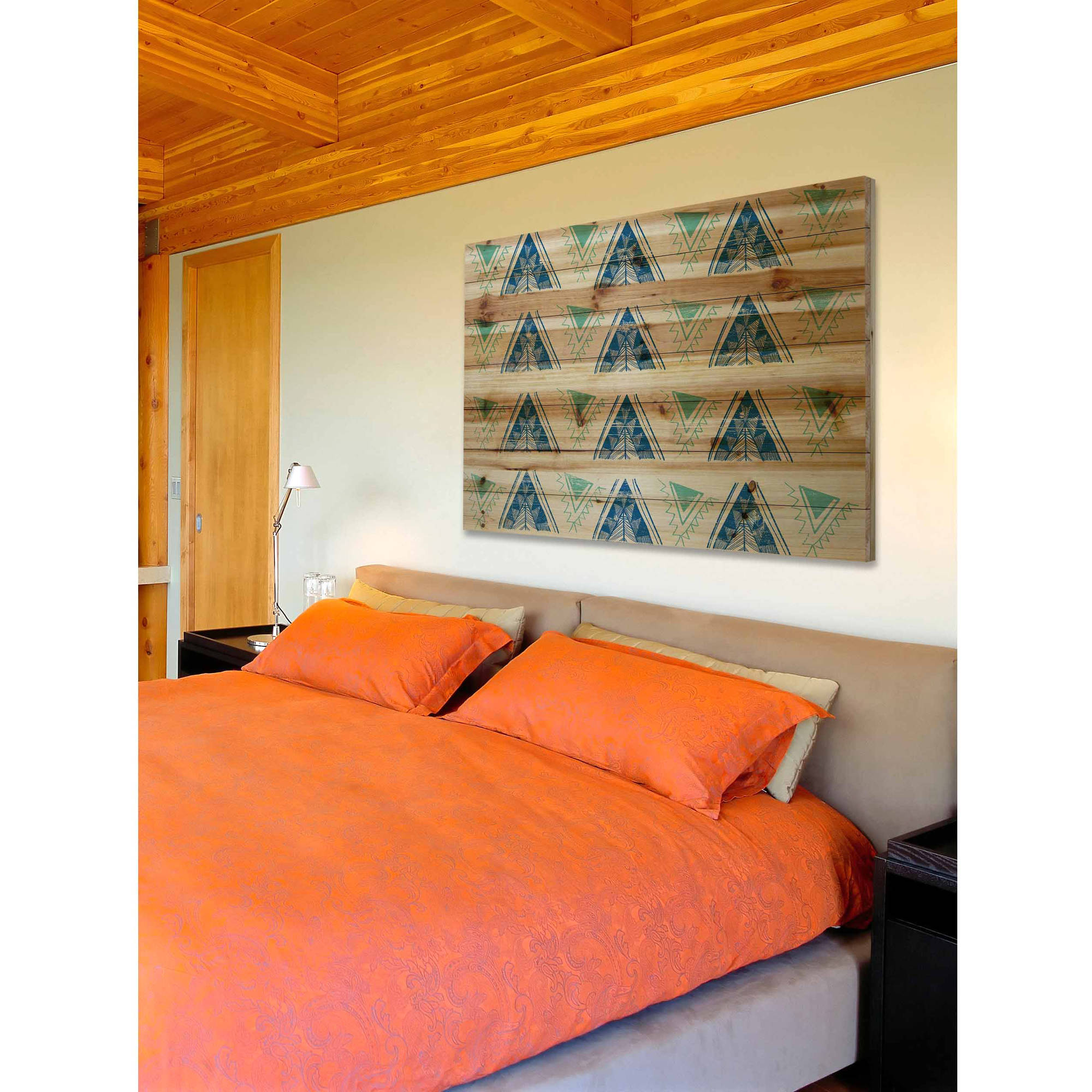 Marmont Hill - "Decorative Teepees" Painting Print on Natural Pine Wood