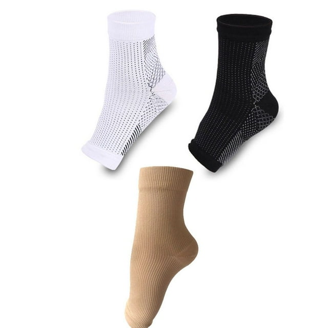 stanreset Chaussettes de Protection Anti-Fatigue pour Femmes en Nylon Respirant avec Manchon de Compression Noir P/M