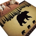 thumbnail image 3 of 6x9Ft Area Rugs Black Bear Non-Skid Rubber Backing Large Rectangle Rugs - Living Room Bedroom Home Office, Vintage Animals Farmhouse Pine Brown Forest Indoor Floor Mat Carpets Washable Rug, 3 of 9