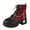 Red, variant on Red Womens Chain Detail Motorcycle Boots Round Toe Platform Chunky Heel Casual Street