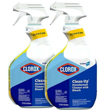 Clorox 35417EA Clean-Up Disinfectant Cleaner with Bleach, 32 fl oz Trigger Spray Bottle (Pack of 2)