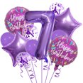 thumbnail image 1 of Juego de globos de cumpleaños, 11 unidades, globos de aluminio morados de 32 pulgadas, 1 of 1