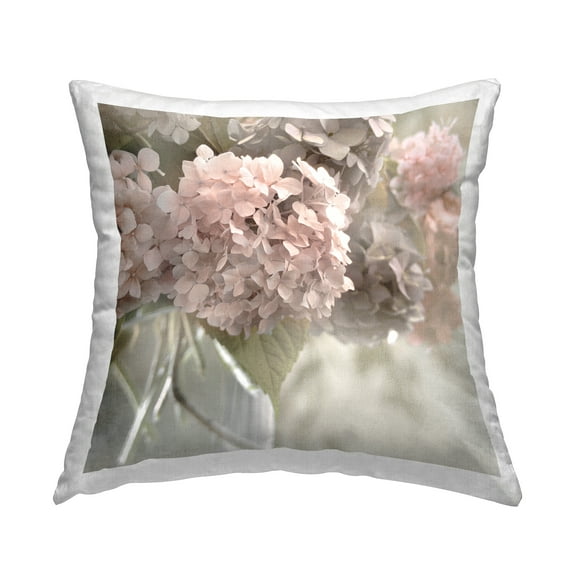 Stupell Industries Detailed Pink Hydrangea Decorative Printed Throw Pillow, 18 x 18