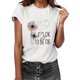 thumbnail image 1 of Gibobby Casual Playera de Manga Corta para Mujer Top casual manga corta con cuello redondo y estampado floral diente león para mujer(Blanco,M), 1 of 5