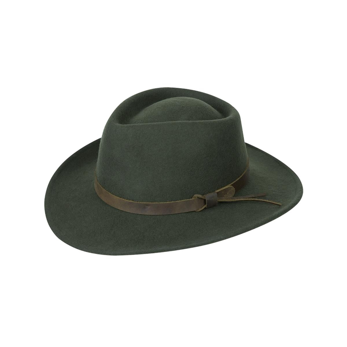 Hoggs of Fife Perth Crushable Felt Hat Green Medium Green