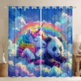 thumbnail image 1 of Unicorn Panda Window Drapes Block 30%-50% Light,Cartoon Animals Kitchen Window Treatments 42Wx63L Inches,Rainbow Cloud Decor Window Curtains, 1 of 6