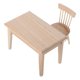 thumbnail image 1 of Tiny Dollhouse Items Miniature Wooden Table And Chairs Set Oak Wood Material Creative :12 Scale 2Pcs, 1 of 5