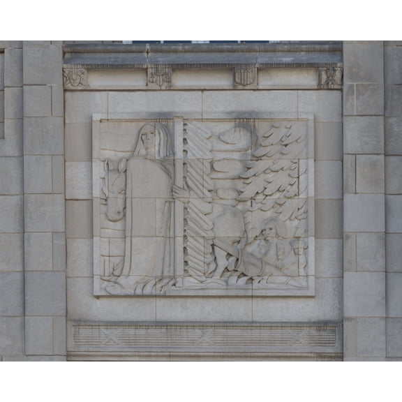 Print: Bas Relief. Federal Building And U.S. Courthouse, Asheville, North