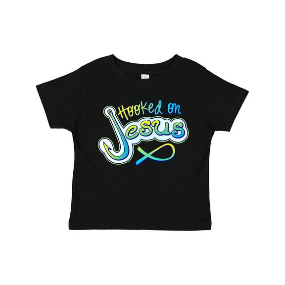 Inktastic Hooked on Jesus Christian Boys or Girls Toddler T-Shirt