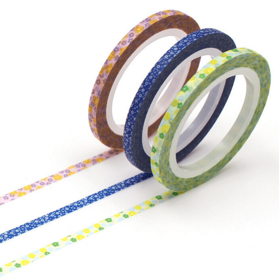MT Slim Washi Paper Masking Tape [Produced in Japan]: 0.24 in. x 23 ft. (Cross Flower) 3-pack