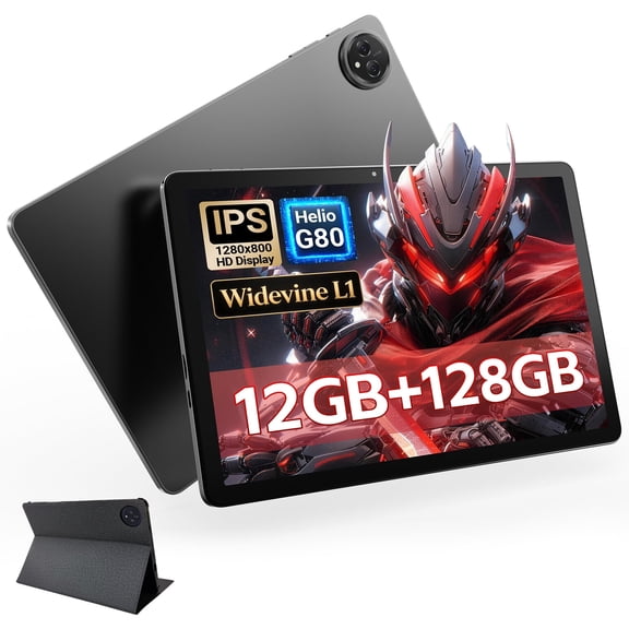 Digiland 10.1 inch Tablet with MTK Helio G80 Octa-Core for Adults, Android 14 Tablet with 12GB Ram 128GB Rom,5G WIFI,Google Certified Tablet,Dual Cameras,Tablet with case-Gray