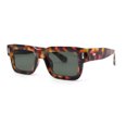 thumbnail image 2 of Womens Mod Narrow Rectangle Thick Plastic Horn Rim Sunglasses Tortoise - Green, 2 of 4