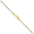 thumbnail image 2 of 14k Yellow Gold Soft Figaro Name Bar Identification Id Bracelet, 2 of 7