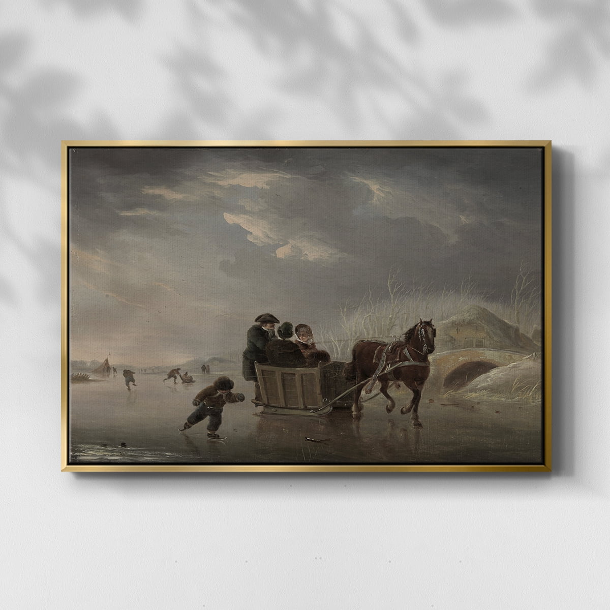 Vintage Animal Print-XXV By Wexford Home Framed in Gold Wood Gallery Wrapped Canvas 27 in. x 41 in.
